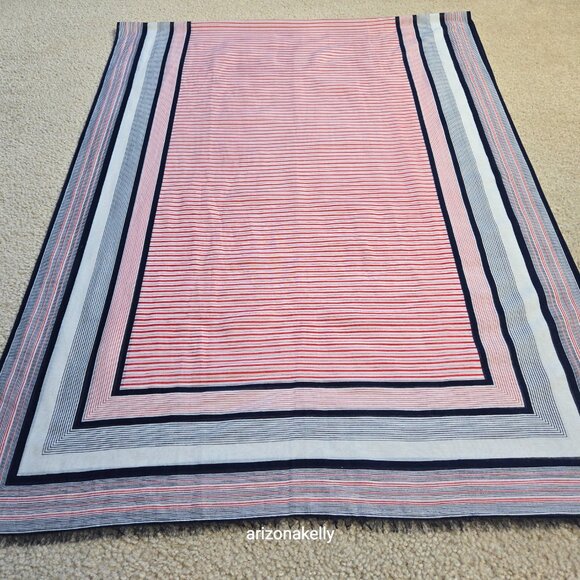 NWOT Lightweight silk/cotton red, white, blue scarf summer preppy nautical - Picture 7 of 10